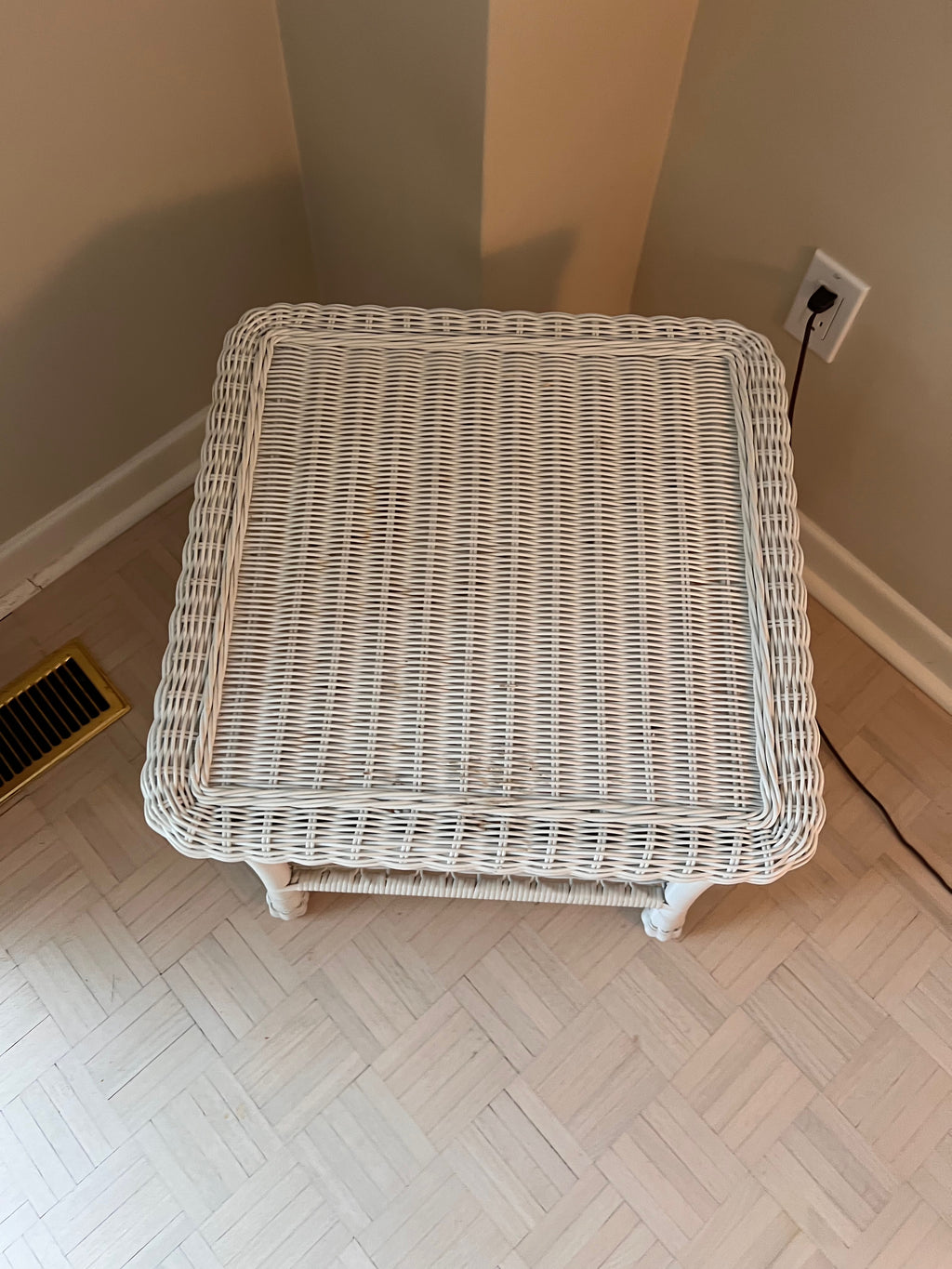 White Wicker Side