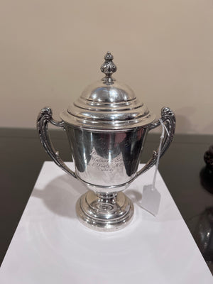 Sterling Silver Monogramed Lidded Trophy 8"- 426g