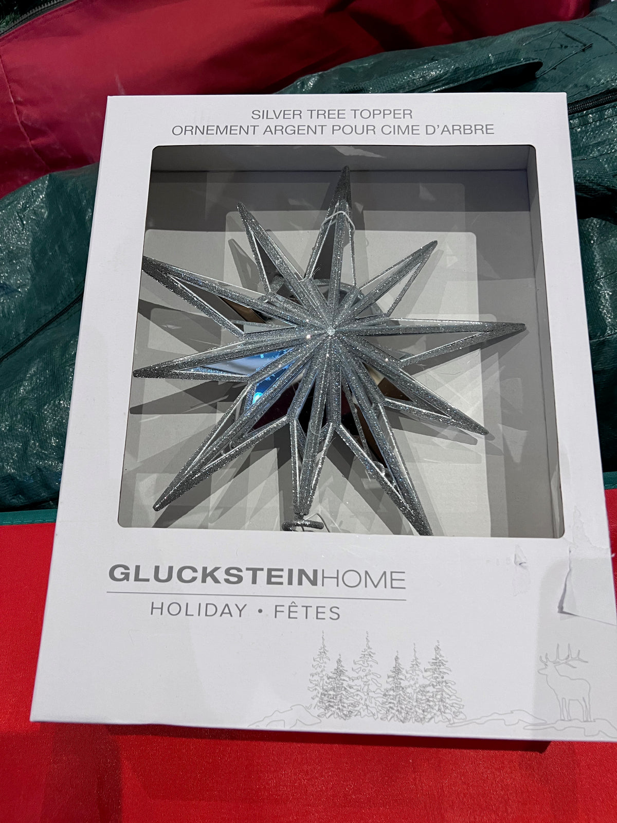 BRAND NEW Gluckstein Home Silver Tree Topper