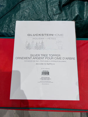 BRAND NEW Gluckstein Home Silver Tree Topper