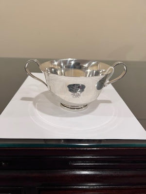 Sterling Silver Monogramed Bowl with Handles 6.5"w- 188g