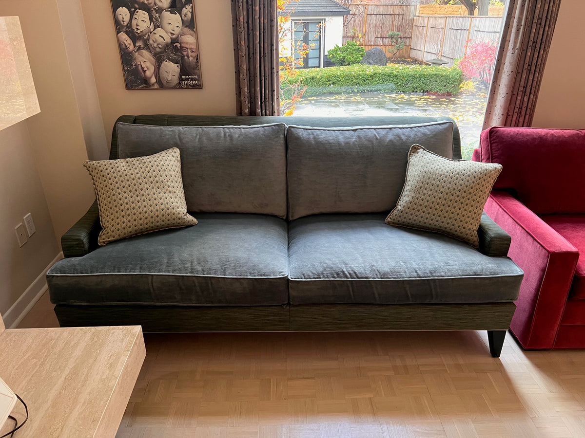 Ethan Allen Grey/Green Sofa (*retail $3800)