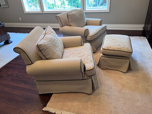 2 Decor-Rest Armchairs + Ottoman