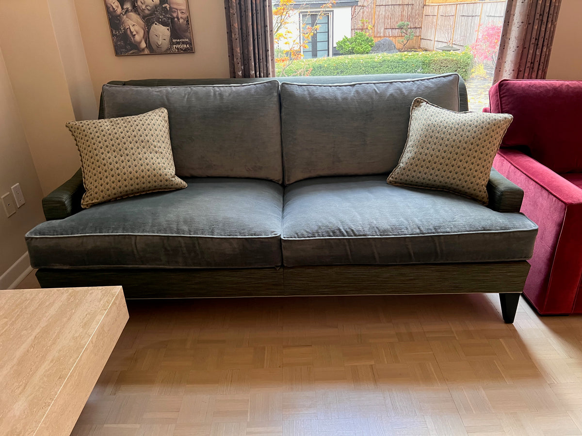 Ethan Allen Grey/Green Sofa (*retail $3800)