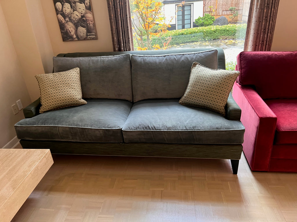 Ethan Allen Grey/Green Sofa (*retail $3800)