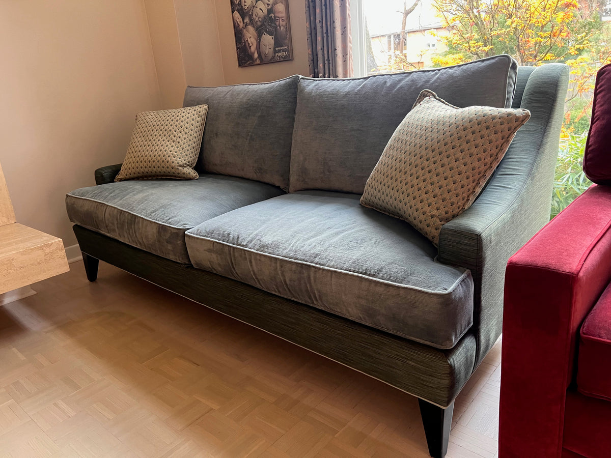 Ethan Allen Grey/Green Sofa (*retail $3800)
