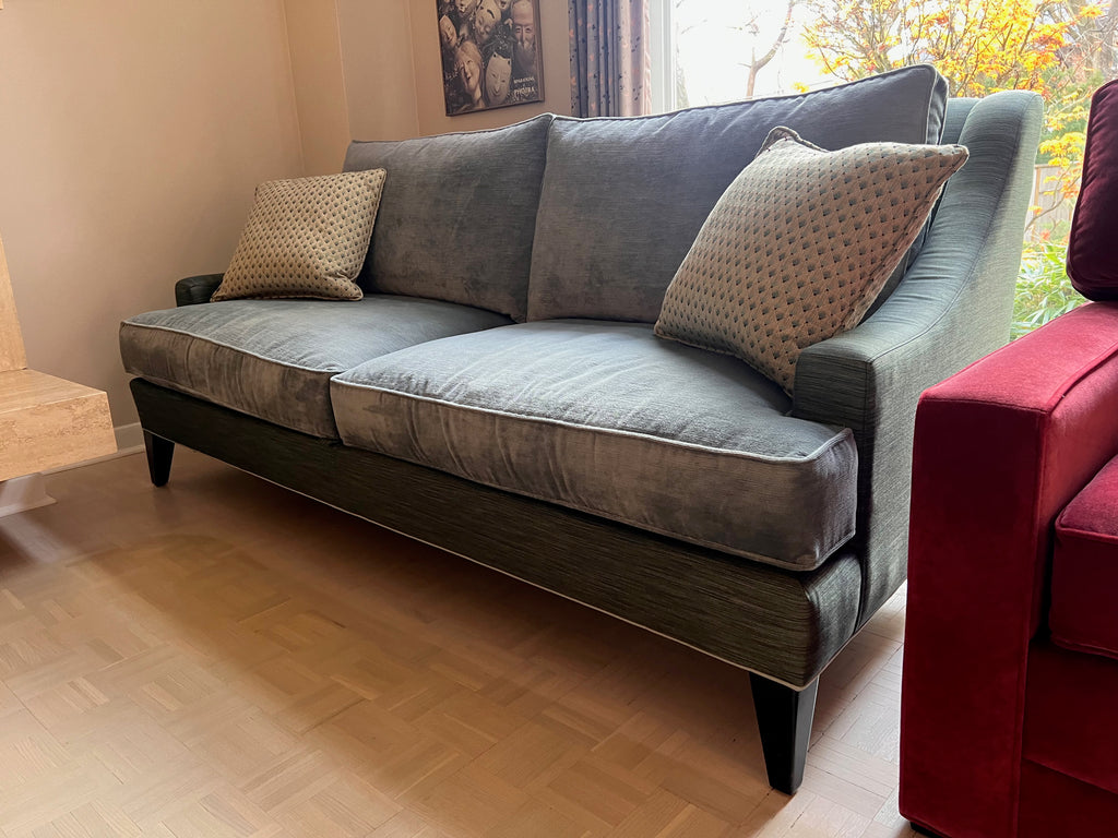 Ethan Allen Grey/Green Sofa (*retail $3800)