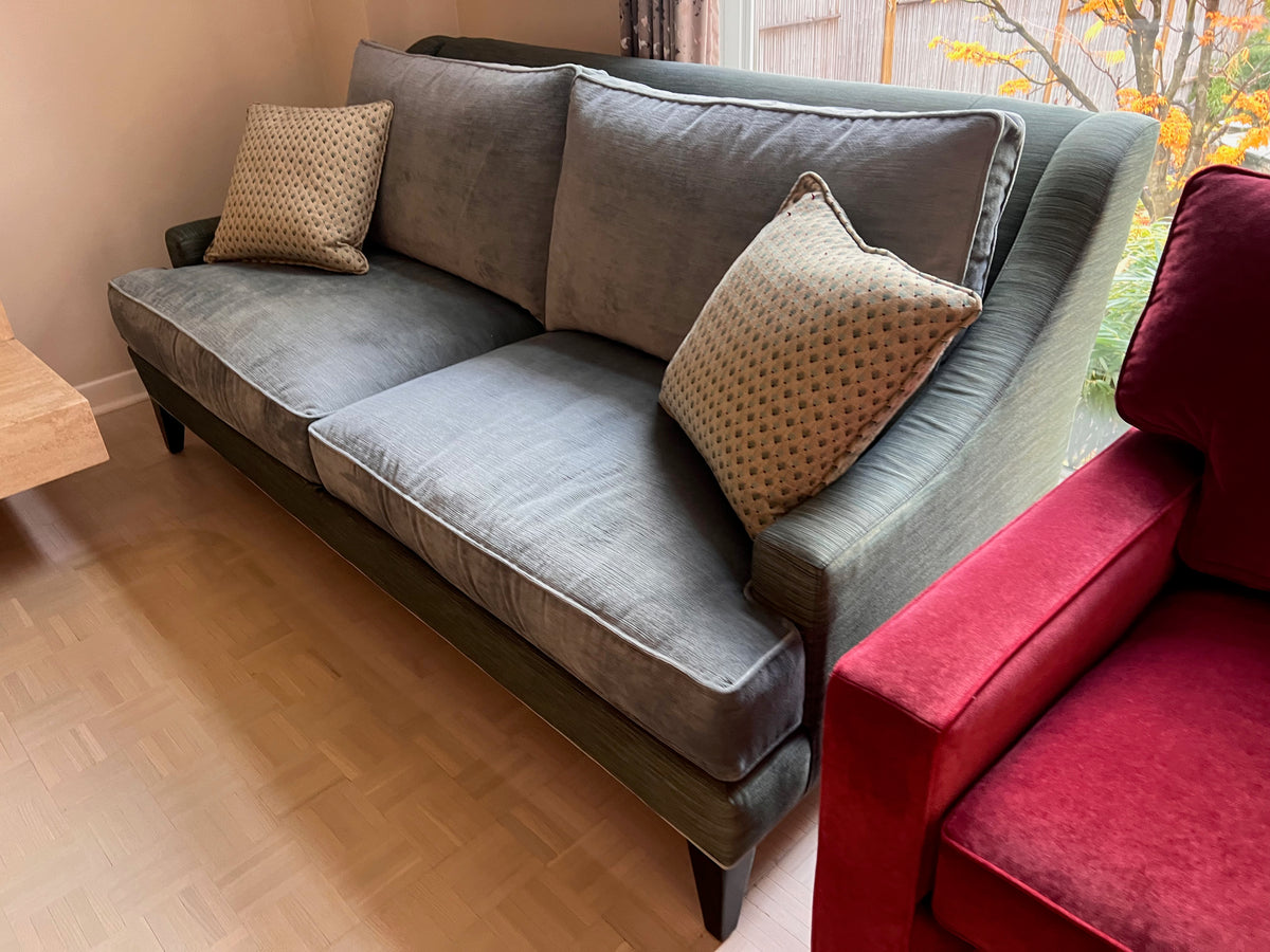 Ethan Allen Grey/Green Sofa (*retail $3800)