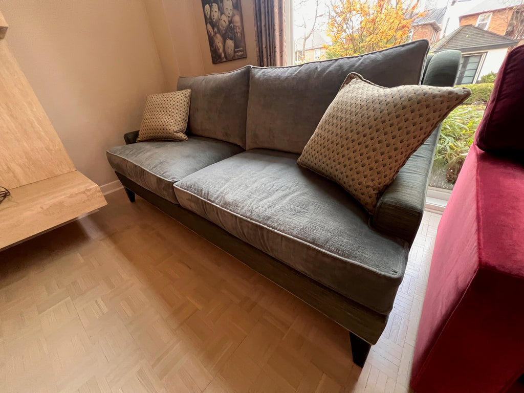 Ethan Allen Grey/Green Sofa (*retail $3800)