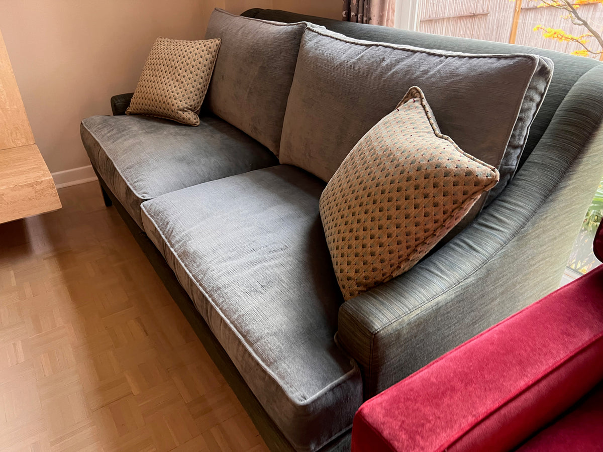 Ethan Allen Grey/Green Sofa (*retail $3800)
