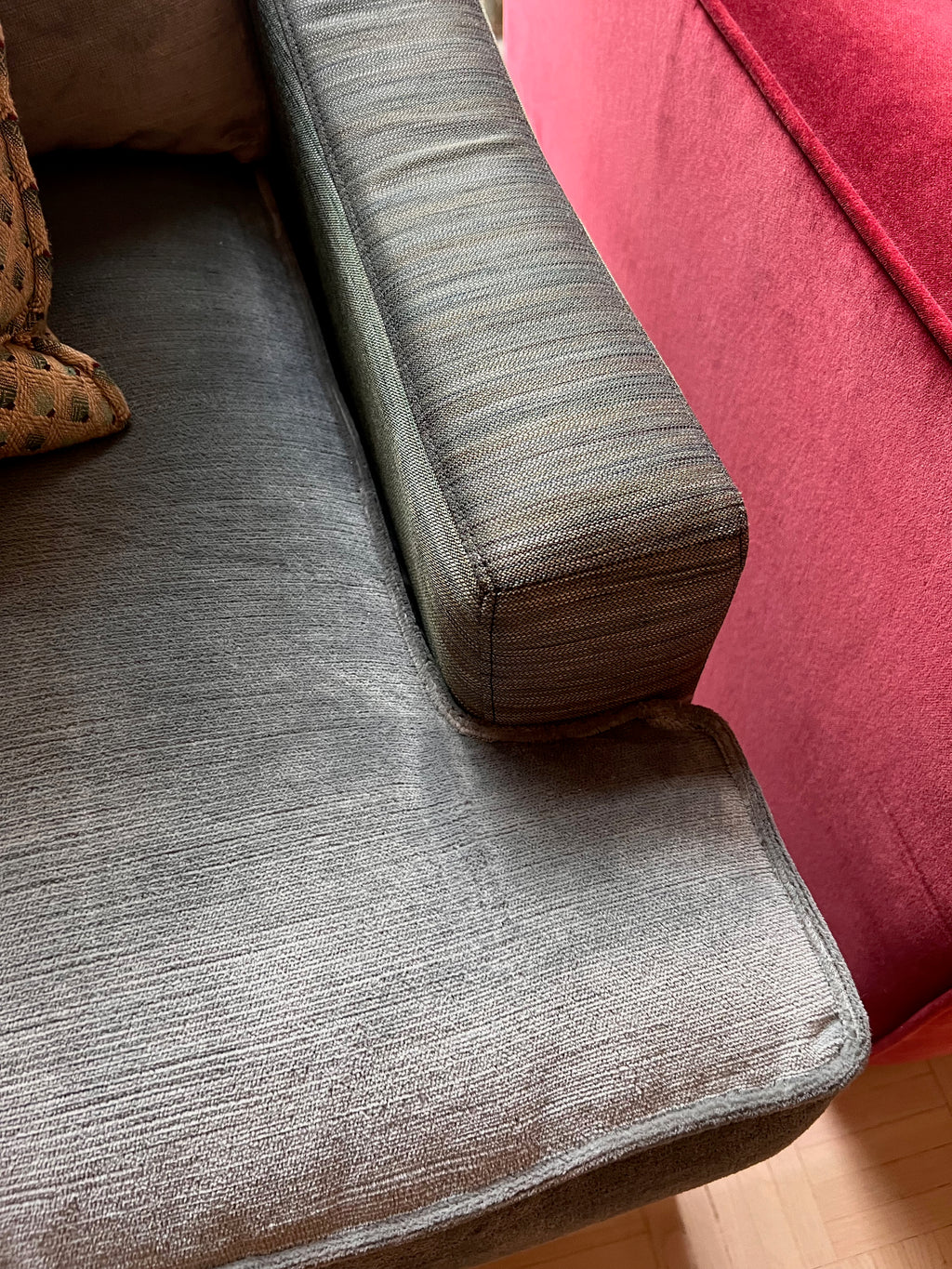 Ethan Allen Grey/Green Sofa (*retail $3800)