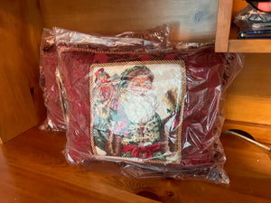 2 BRAND NEW C and F Needlepoint Santa Pillows 14"x18"