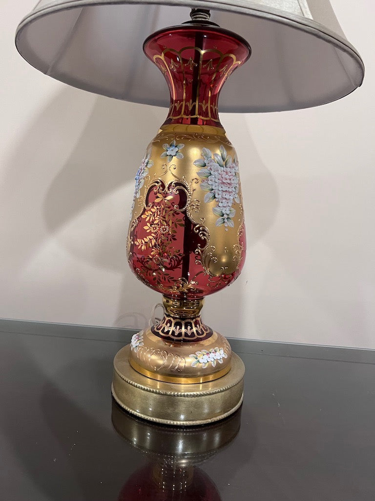 Red Bohemian Czech Glass Lamp – Sell My Stuff Canada - Canada's