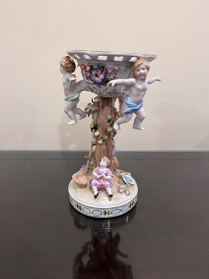 Porcelain Compote with Cherubs from Von Schierholz Porzellan Manufaktur Plaue, Germany