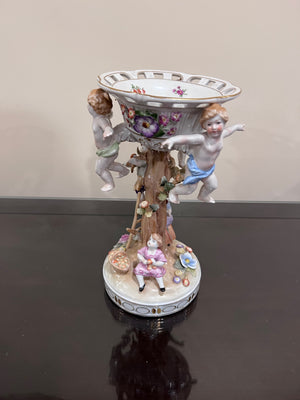 Porcelain Compote with Cherubs from Von Schierholz Porzellan Manufaktur Plaue, Germany