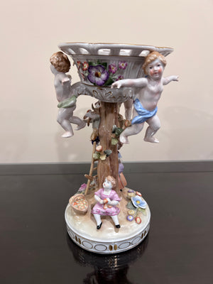 Porcelain Compote with Cherubs from Von Schierholz Porzellan Manufaktur Plaue, Germany