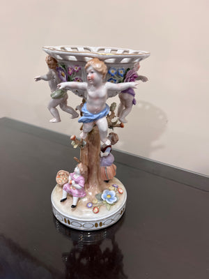 Porcelain Compote with Cherubs from Von Schierholz Porzellan Manufaktur Plaue, Germany
