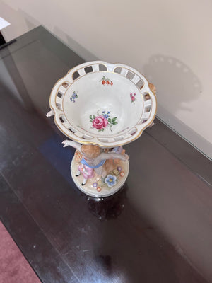 Porcelain Compote with Cherubs from Von Schierholz Porzellan Manufaktur Plaue, Germany