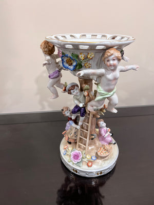 Porcelain Compote with Cherubs from Von Schierholz Porzellan Manufaktur Plaue, Germany