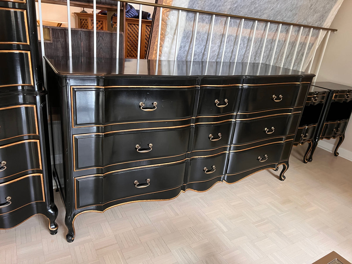Vintage Black Re-Finished Dresser