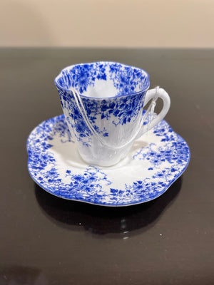 Shelley Dainty Blue Demitasse Cup & Saucer