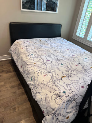 Queen Black Bonded Leather Bed Frame