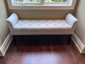 Beige Tufted Bench