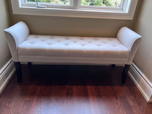 Beige Tufted Bench