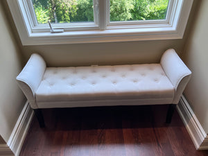 Beige Tufted Bench