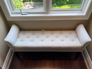 Beige Tufted Bench