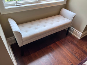 Beige Tufted Bench