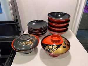 6 Japanese Soup Bowls Lot