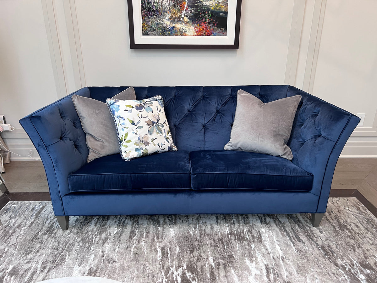 Ethan Allen Shelton Blue Tufted Sofa # 1 (*retail $4,200)