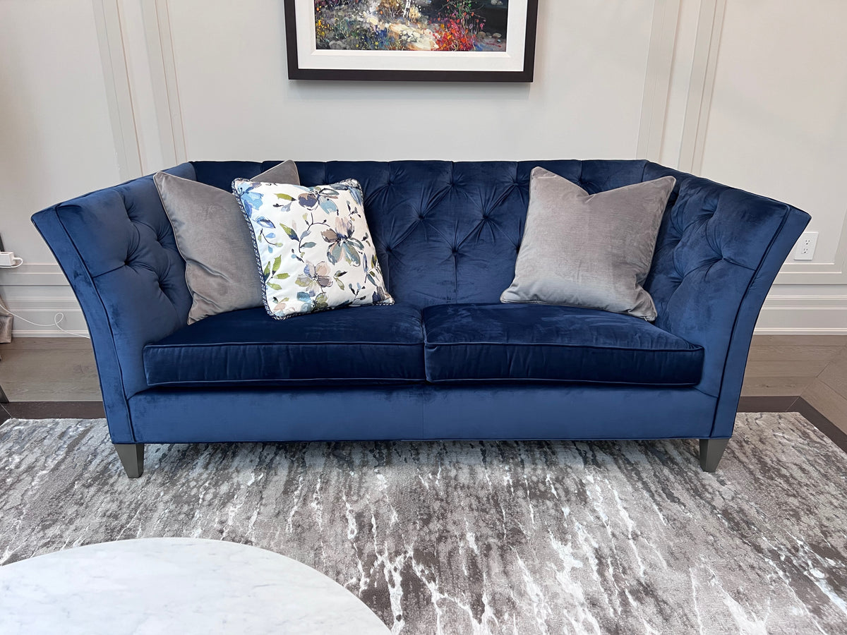 Ethan Allen Shelton Blue Tufted Sofa # 1 (*retail $4,200)