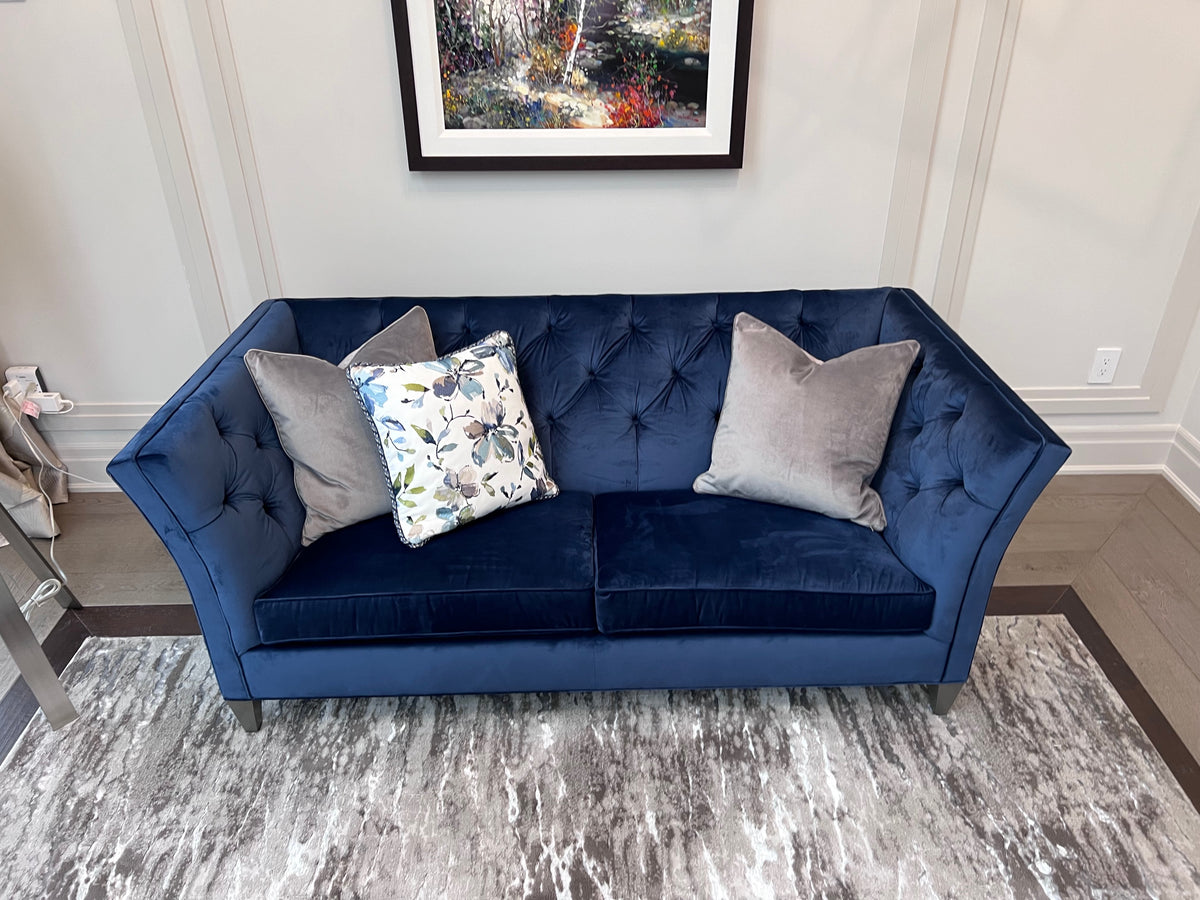 Ethan Allen Shelton Blue Tufted Sofa # 1 (*retail $4,200)