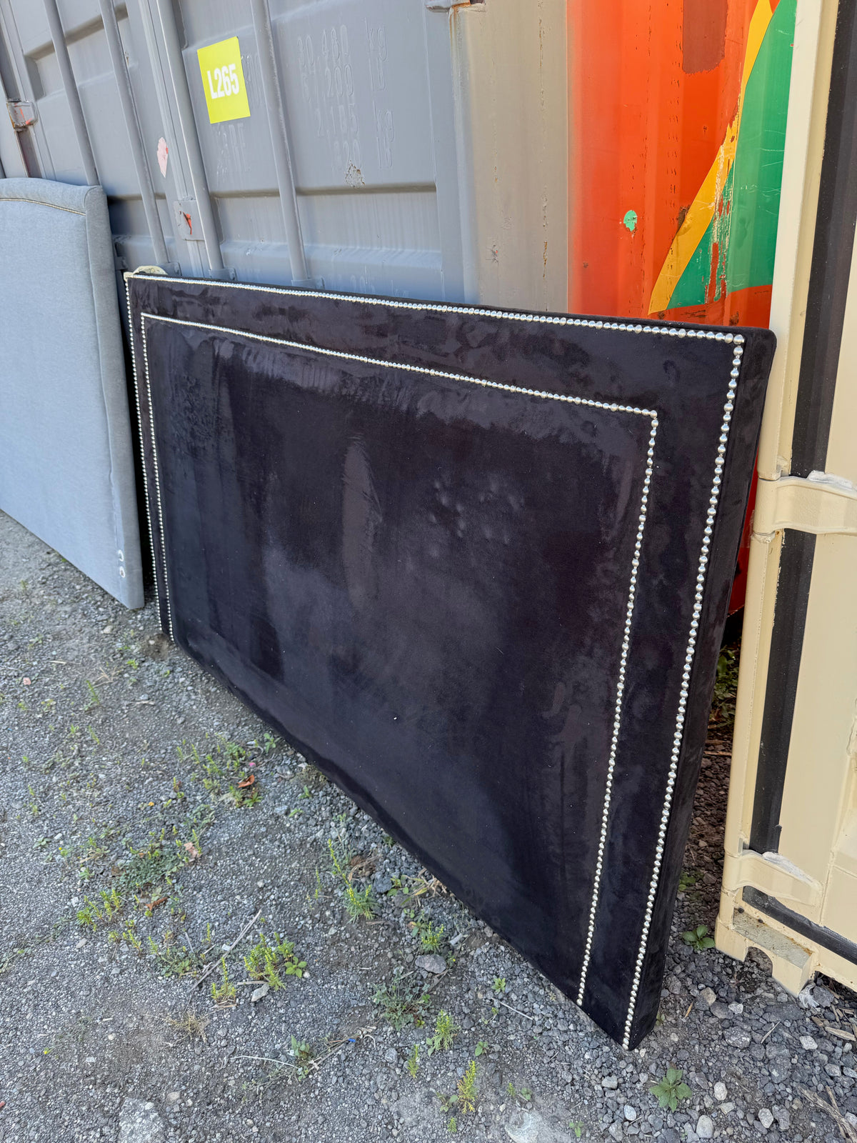 King Black Velvet Headboard