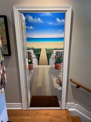 Michael Williams 'Beach Scene' Large Original Painting
