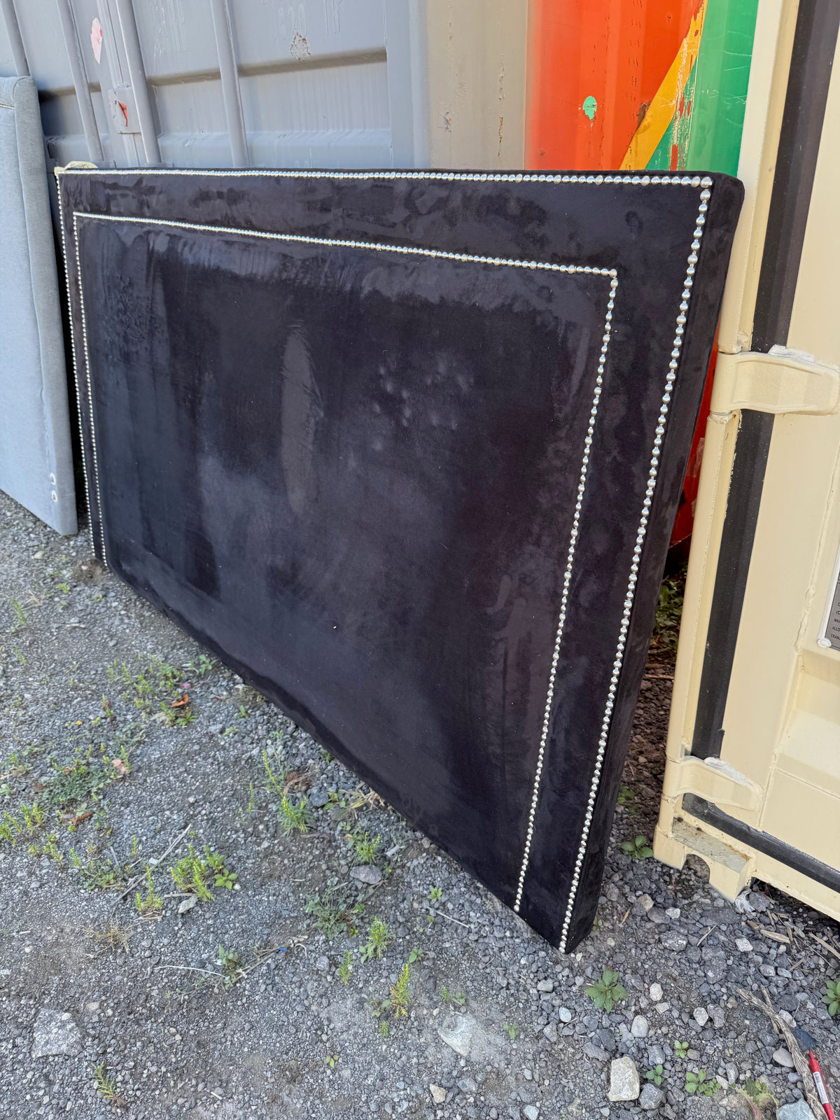 King Black Velvet Headboard
