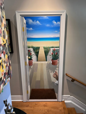 Michael Williams 'Beach Scene' Large Original Painting