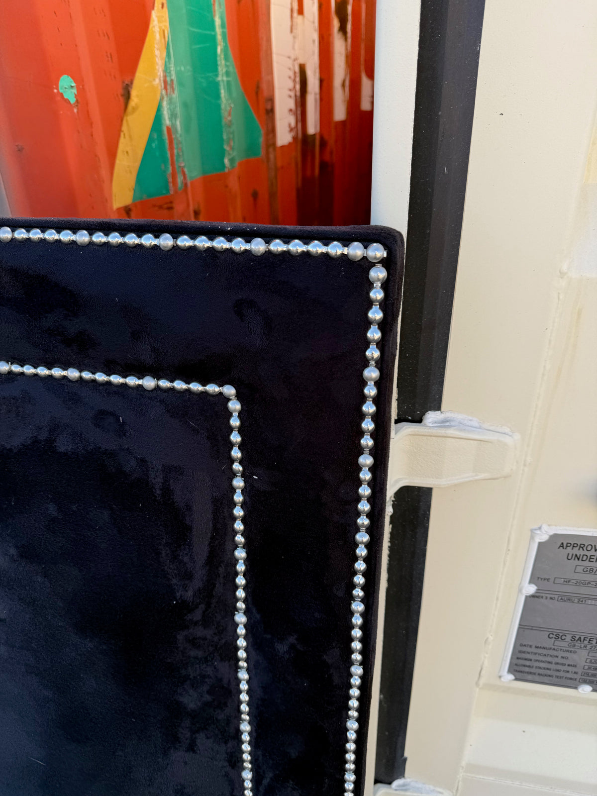 King Black Velvet Headboard
