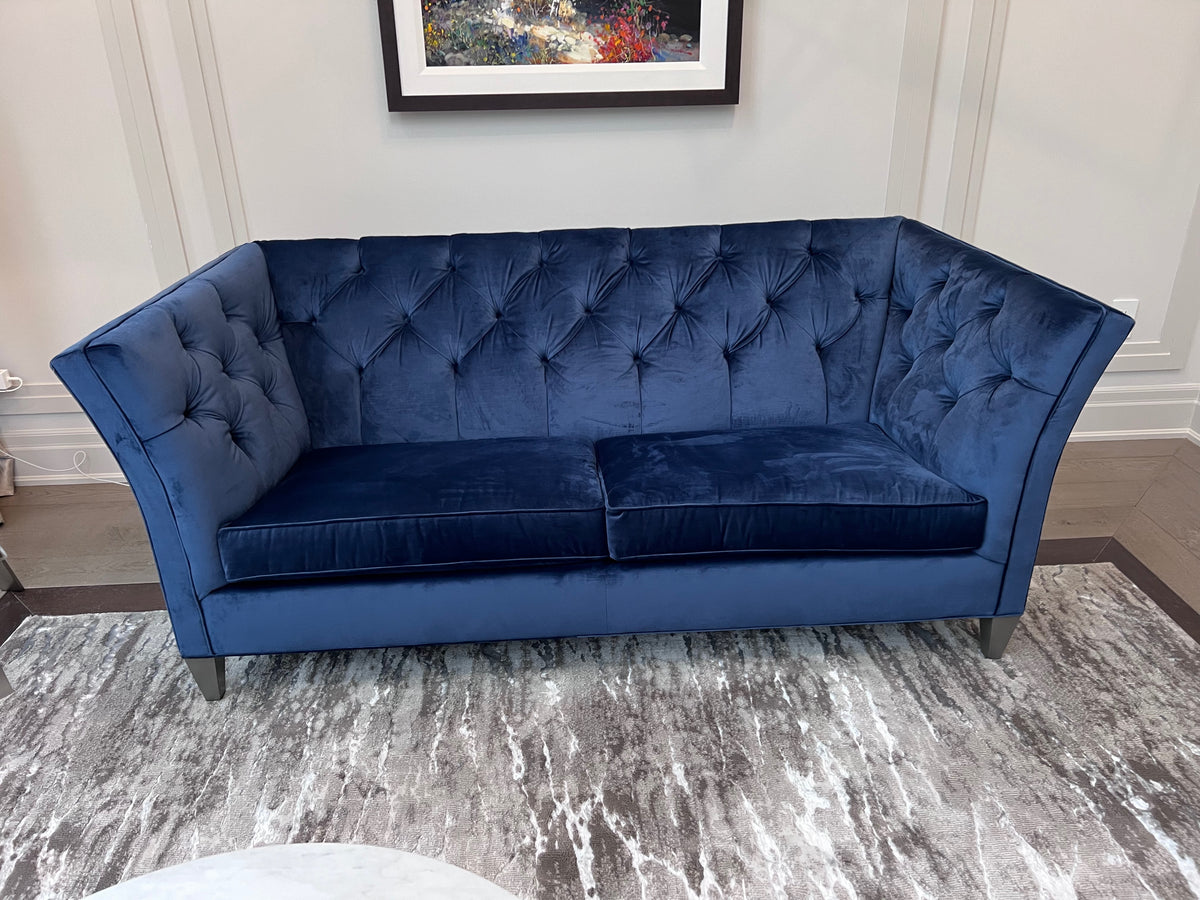 Ethan Allen Shelton Blue Tufted Sofa # 1 (*retail $4,200)