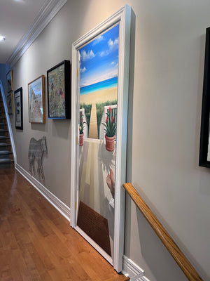 Michael Williams 'Beach Scene' Large Original Painting