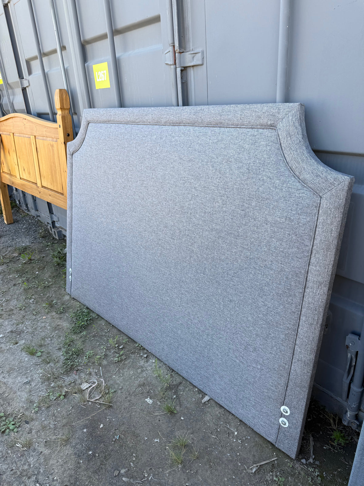 King Grey Fabric Headboard