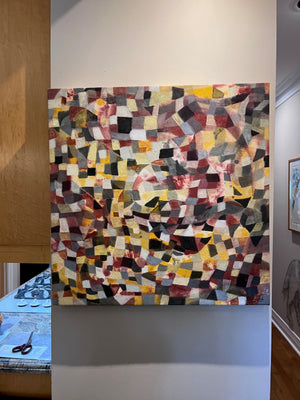 Abstract Acrylic on Canvas, 'Grid' by Robin Kingsburgh