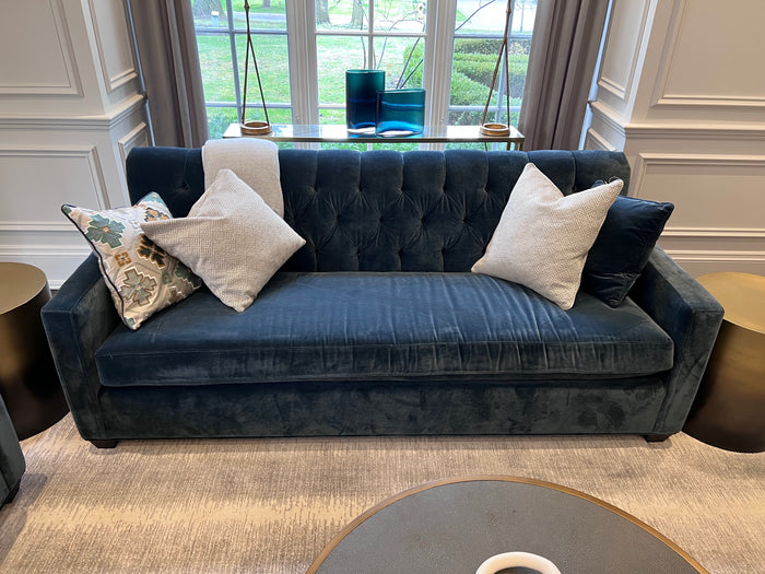 Blue Velvet Tufted Sofa from ELTE # 1 (*retail price $5,000)