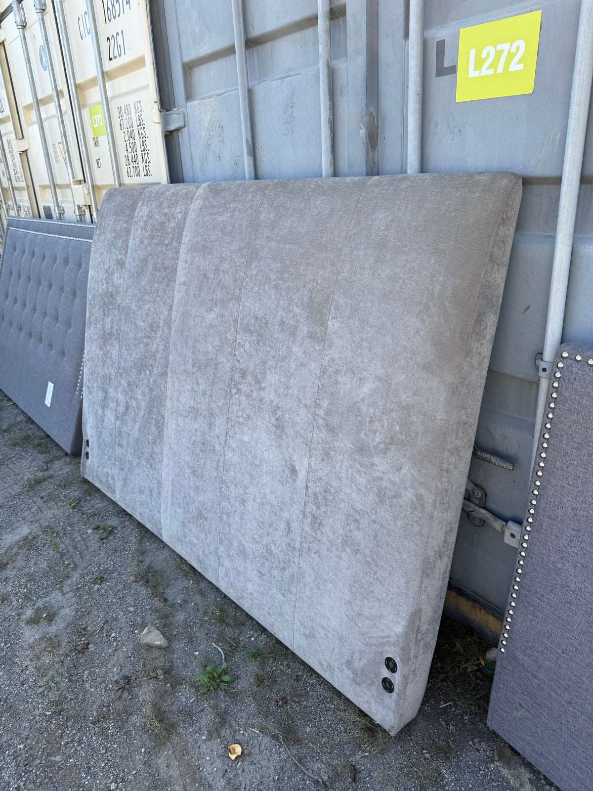 King Grey Fabric Headboard