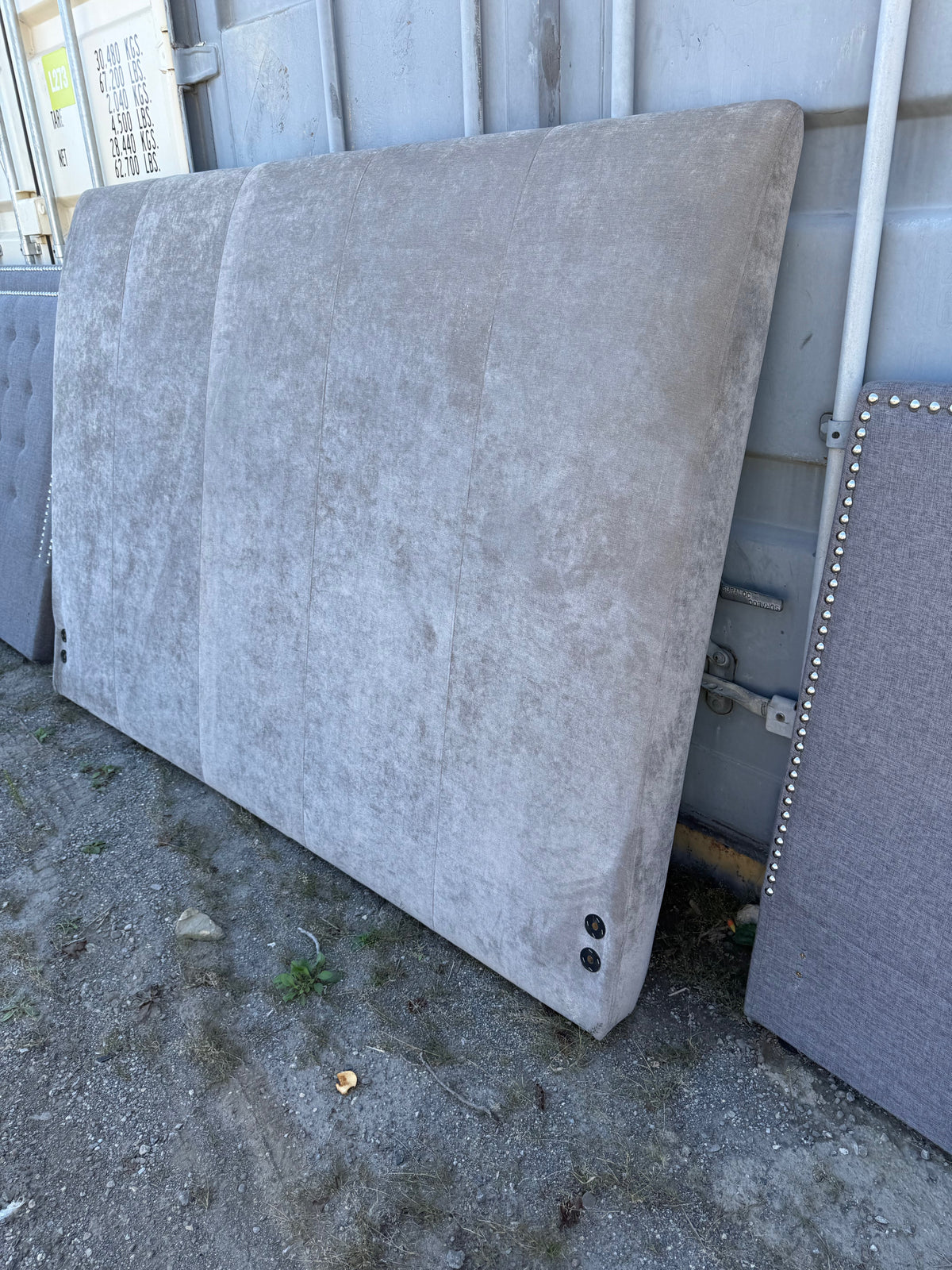 King Grey Fabric Headboard