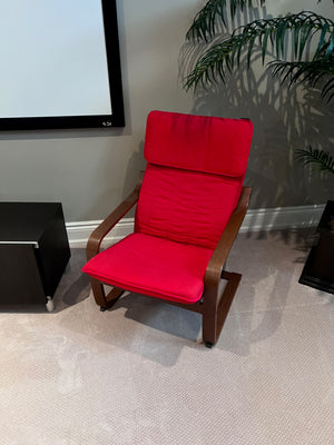 2 Red IKEA Poang Chairs