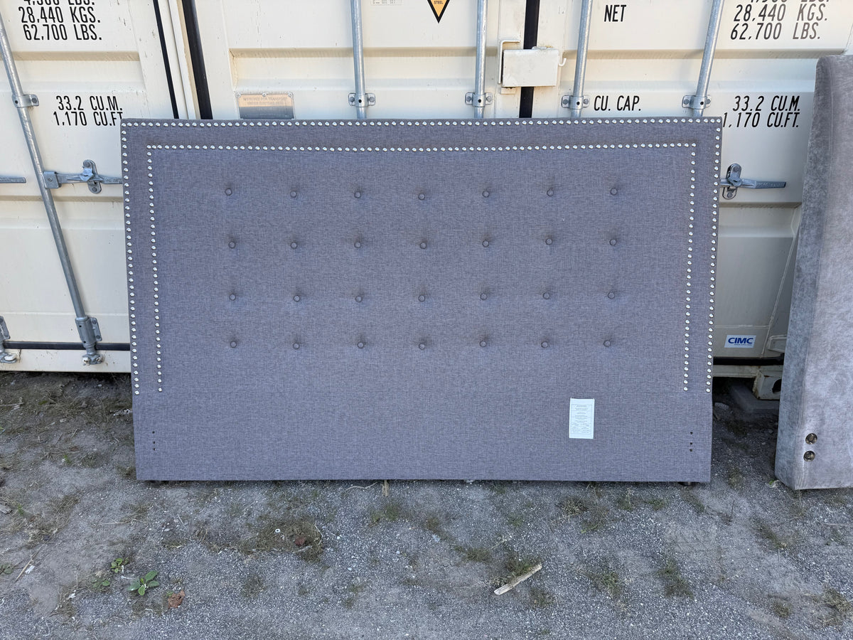 King Grey Fabric Headboard