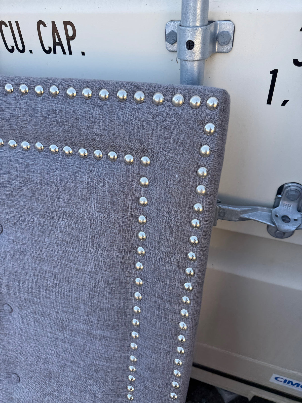 King Grey Fabric Headboard